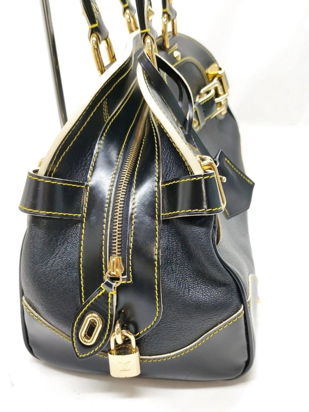 Authentic Louis Vuitton Le Radieux Suhali Black Leather Satchel Bag Luxury Bag - Picture 4 of 16